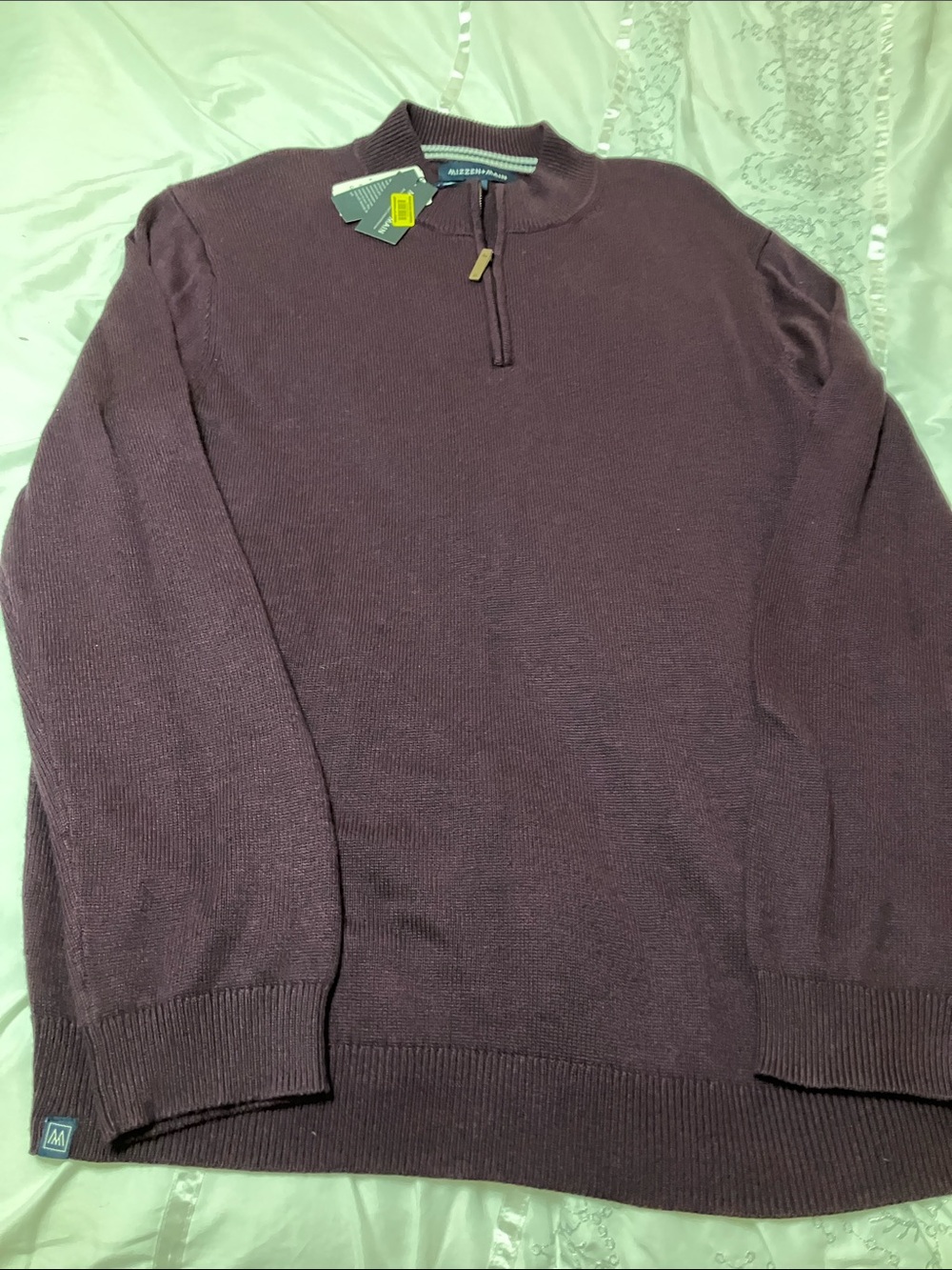 Mizzen+Main Men's Plum Half-Zip Pullover Sweater
